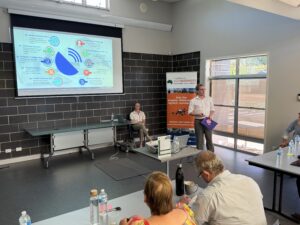 Image of Liam Boundy from the Regional Tech Hub at an event.