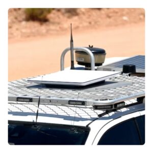 A Starlink Mobility kit installed on top of a vehicle.